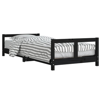 Vidaxl Estructura De Cama Para Niños Madera De Pino Negro 80x200 Cm_0