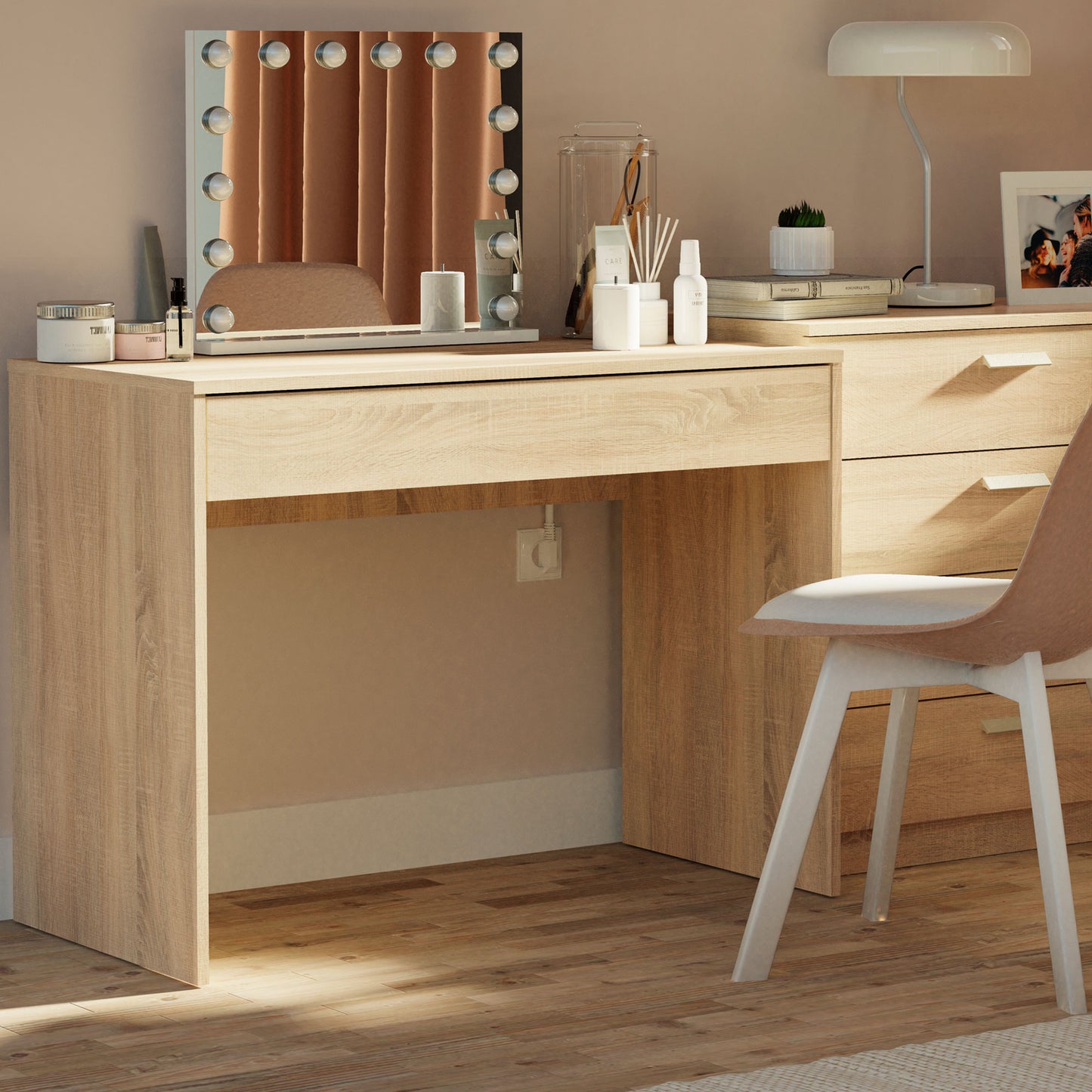 Escritorio, Mesa De Ordenador 75x100x50cm, 1 Cajón, Oficina, Habitación Juvenil, Desk, Tocador, Briebe, Class, Madera_3