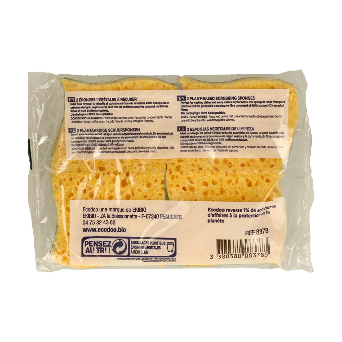 Esponja de limpeza vegetal Ecodoo 2 peças