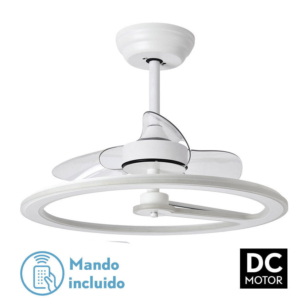 Ventilador 110w Dc Chom Blanco 3asp.transp. 46/66x62x62cm 6 Vel. 3 Colores C/remoto, Memoria Y Temporizador 9350lm_0