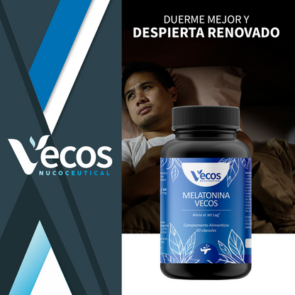 Melatonina 1,9 Mg Vecos 60 Cápsulas | Conciliar El Sueño Y Descanso | Con Vitaminas C Y E_1