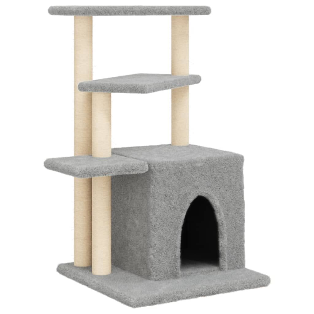 Vidaxl Rascador Para Gatos Con Postes De Sisal Gris Claro 83,5 Cm_0