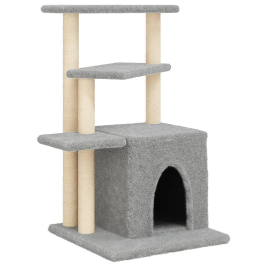 Vidaxl Rascador Para Gatos Con Postes De Sisal Gris Claro 83,5 Cm_0