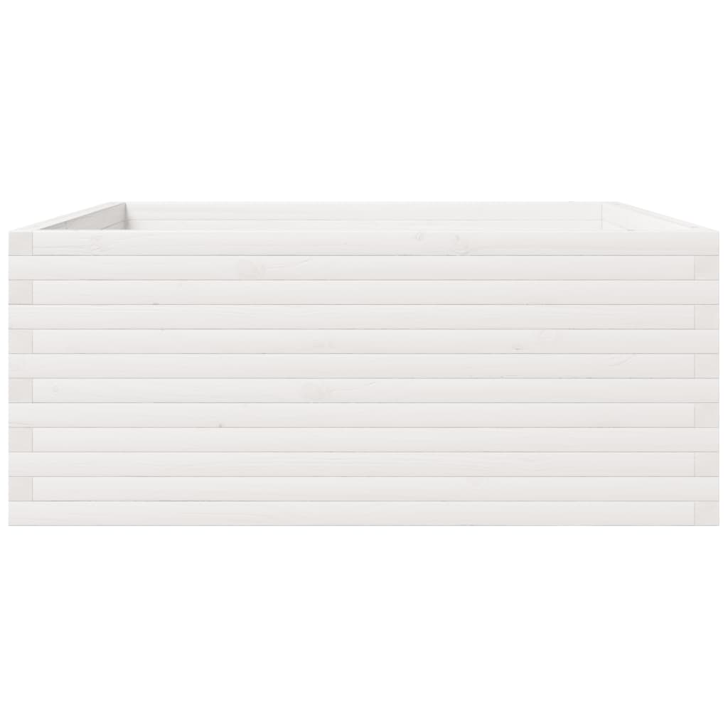Jardinera Madera Maciza De Pino Blanco 110x110x49,5 Cm_5