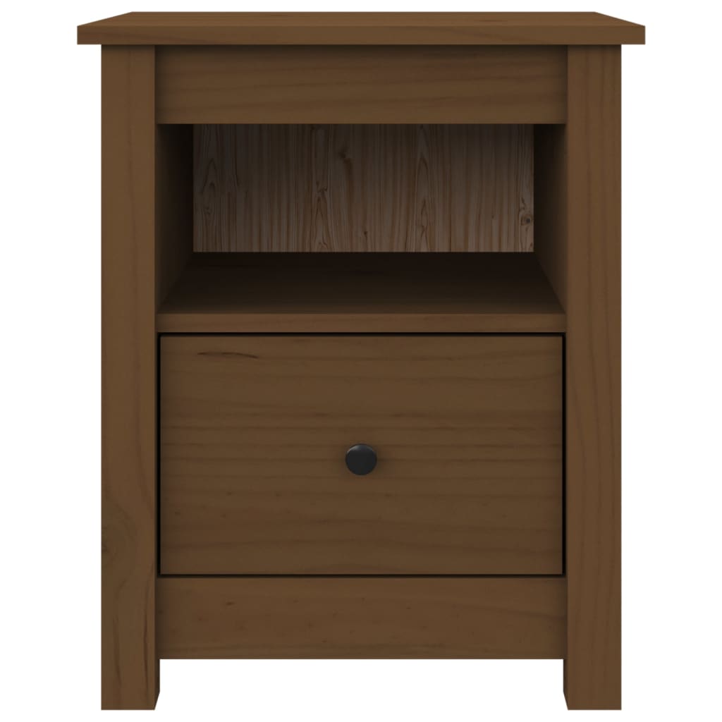 Mesitas De Noche 2 Uds Madera De Pino Marrón Miel 40x35x49 Cm_4