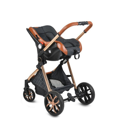 Carrito De Bebé Trío Convertible Con Detalles En Polipiel Alma Black_4