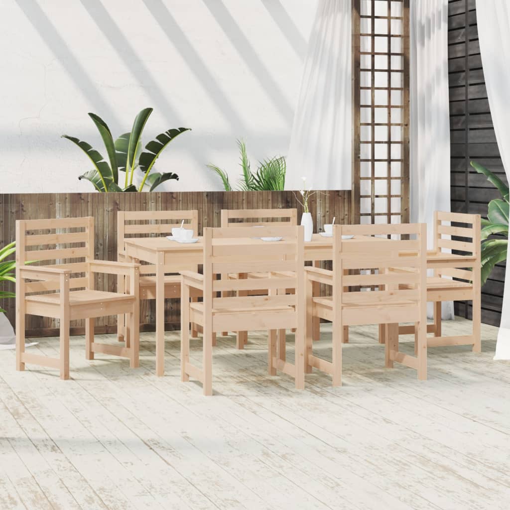 Juego De Comedor De Jardín 7 Piezas Madera Maciza De Pino / Vetonek_5