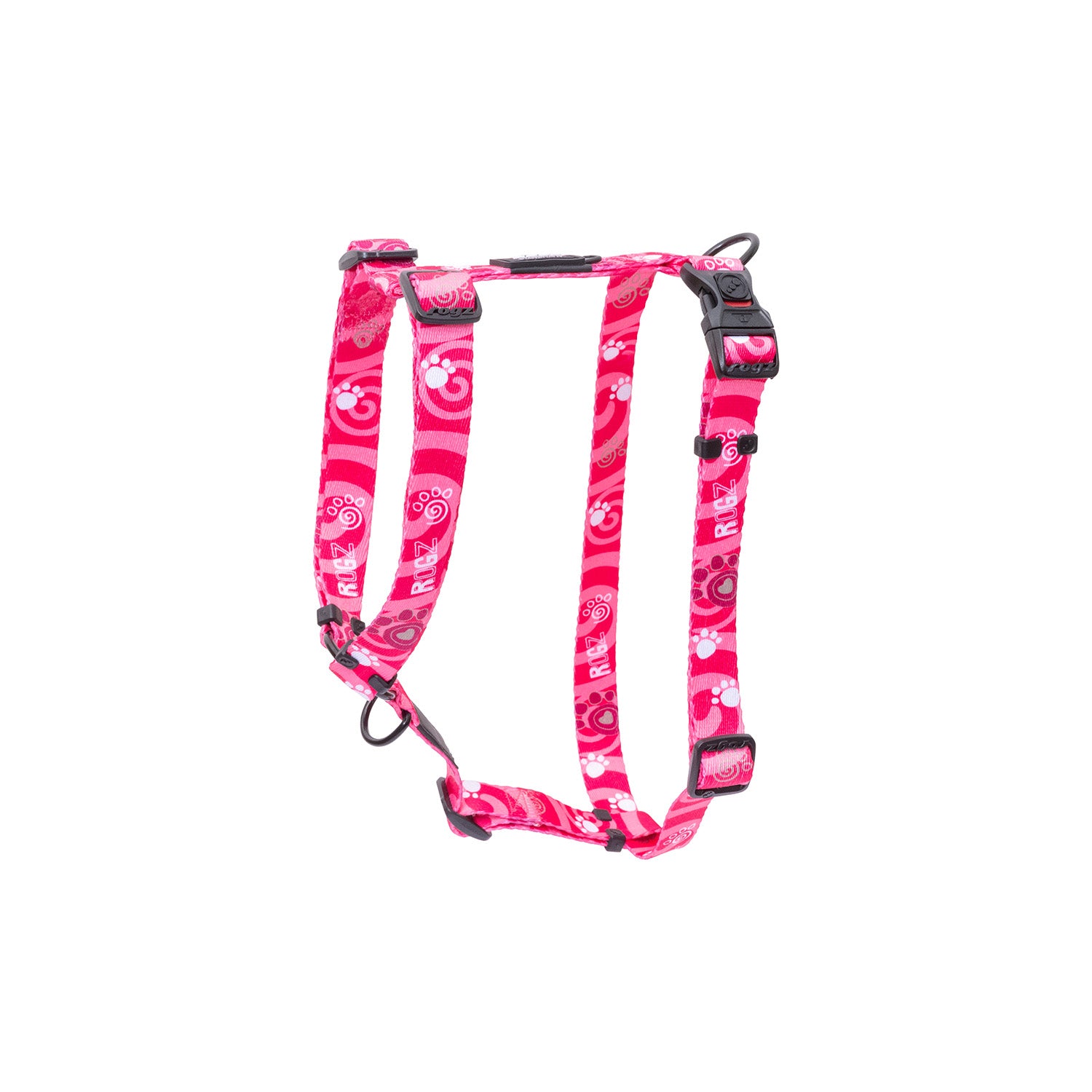 Arnés Para Perro, Modelo Fusion De Rogz, Estampado Huellas Rosas. Talla L (21-40kg)_0