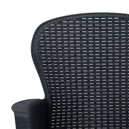 Vidaxl Comedor De Jardín 9 Piezas Plástico Aspecto De Ratán Antracita_4