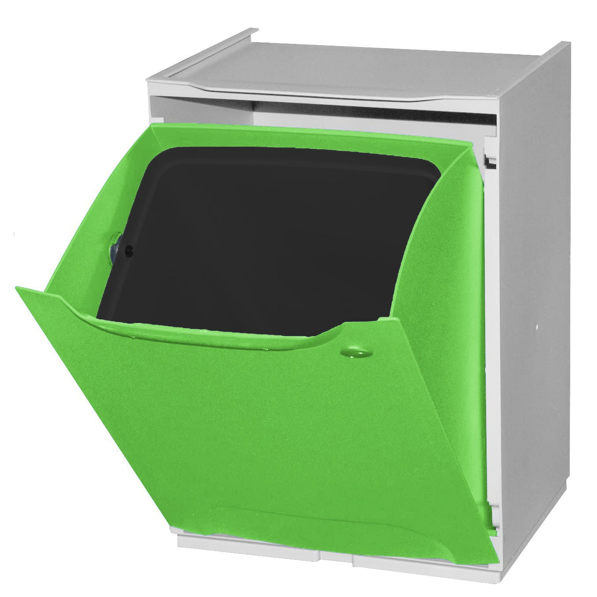 Papelera Reciclaje En Polipropileno Color Verde, Con Depósito 20 L En El Interior_3