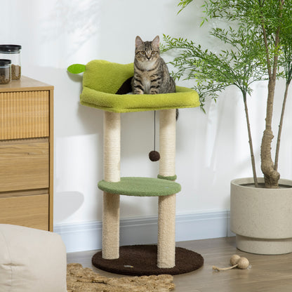 Pawhut Árbol Rascador Para Gatos Altura 83 Cm Con Cama Forma De Aguacate Y Bola_1