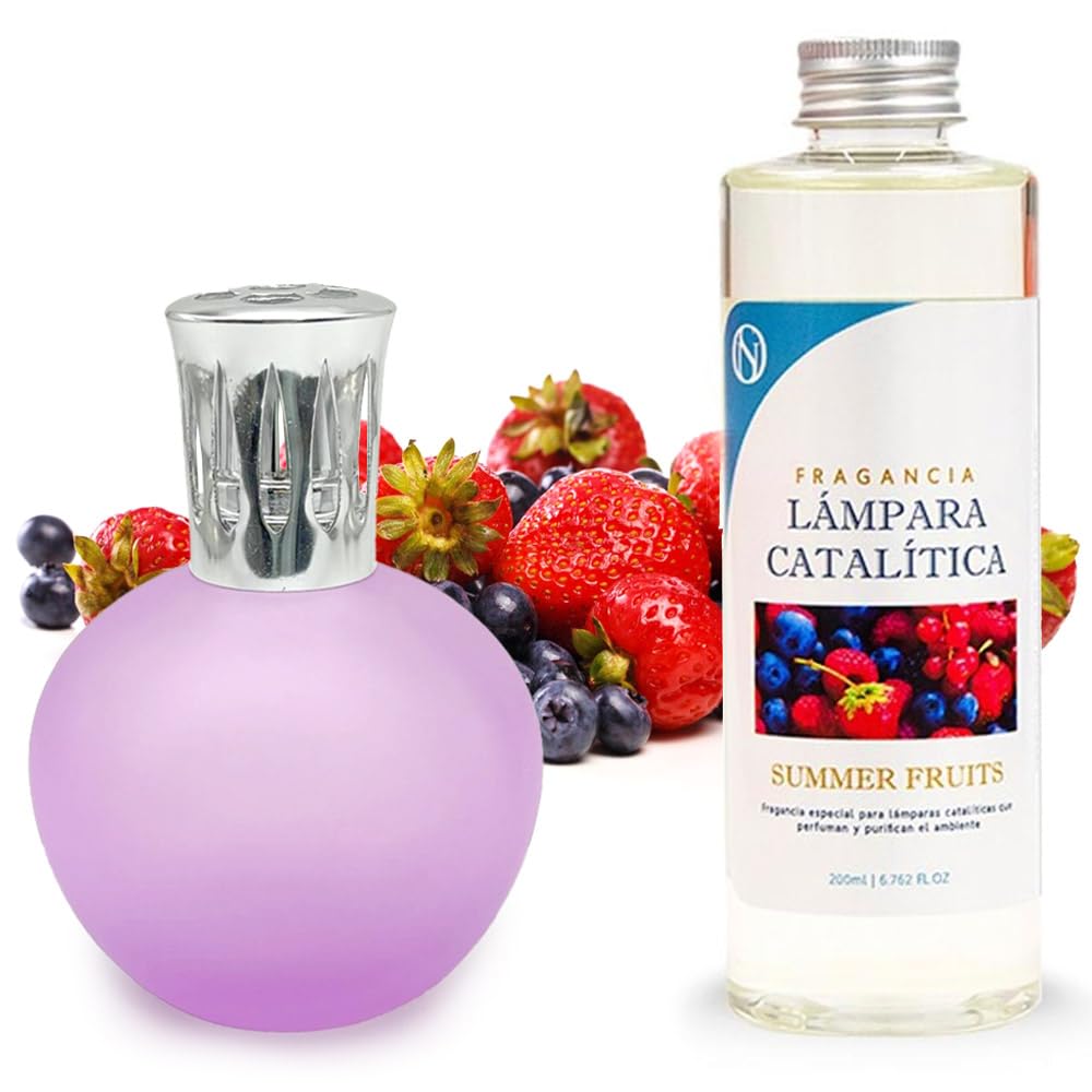 Lámpara Catalítica Fucsia Mate + Fragancia Summer Fruits 500 Ml - Elimina Malos Olores, Impurezas Y Perfuma_0