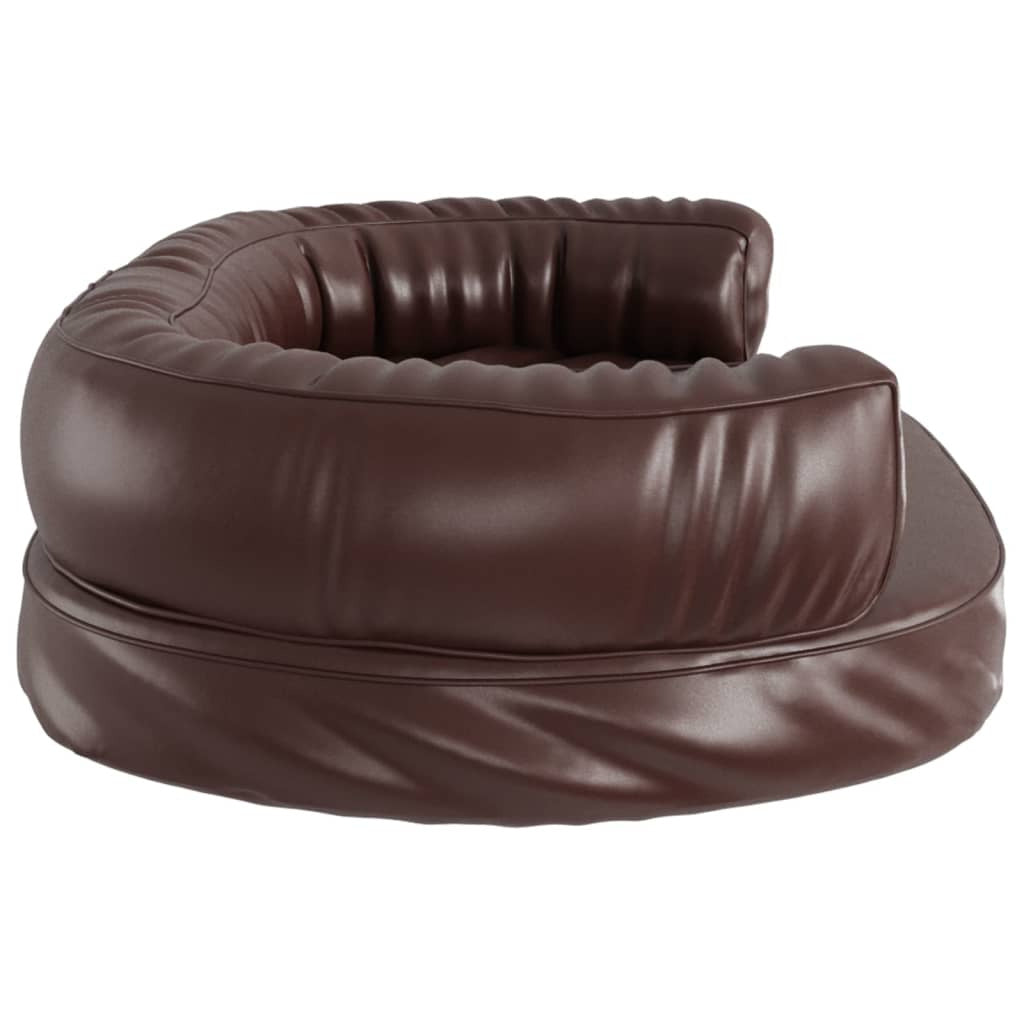 Vidaxl Cama Para Perros De Espuma Cuero Sintético Marrón 75x53 Cm_4