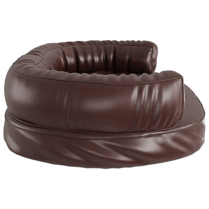 Vidaxl Cama Para Perros De Espuma Cuero Sintético Marrón 75x53 Cm_4