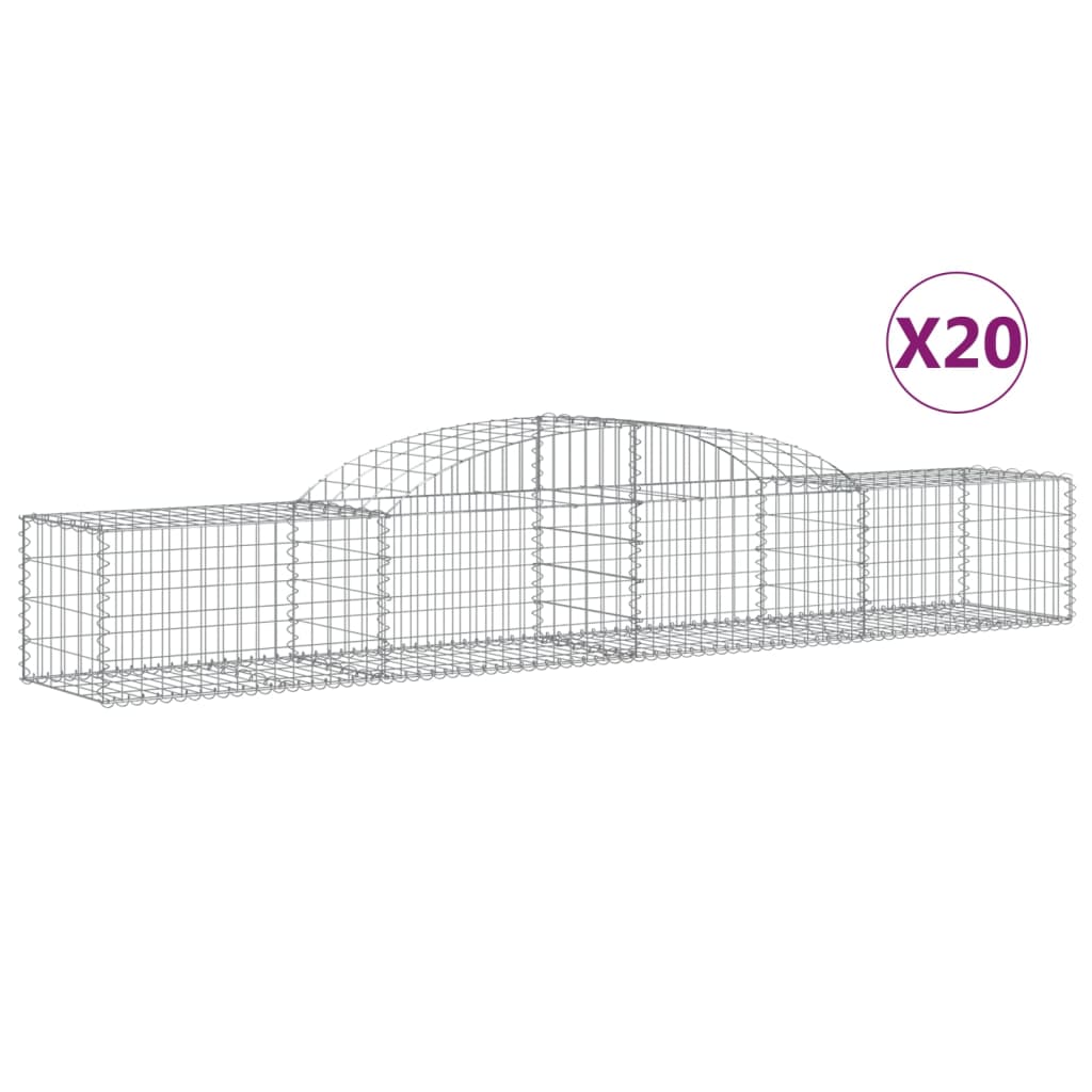 Cestas De Gaviones 20 Uds Forma De Arco Hierro 300x50x40/60 Cm_0