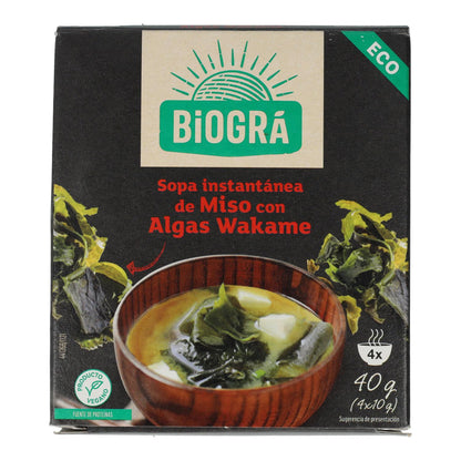 Sopa Miso Vermelho e Alga Wakame Biográ, 4x10g