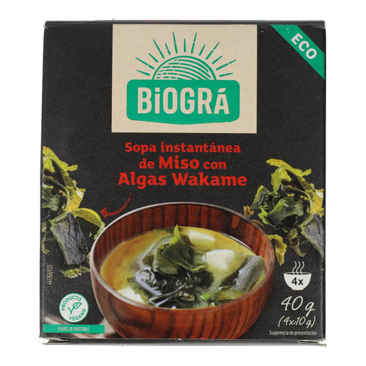 Sopa Miso Vermelho e Alga Wakame Biográ, 4x10g