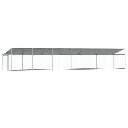 Jaula De Perros Techo Y Puerta Acero Galvanizado Gris 12x2x2 M_5