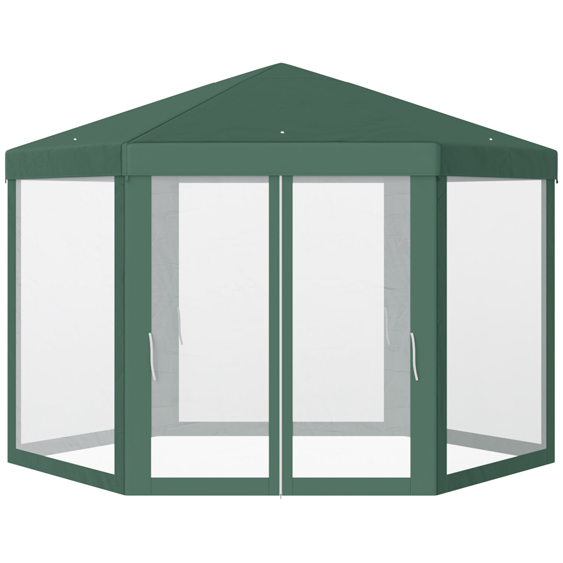 Outsunny Carpa Jardín Cenador Hexágonal Pabellón Gazebo Con Mosquitera 3 Color_0