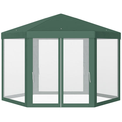 Outsunny Carpa Jardín Cenador Hexágonal Pabellón Gazebo Con Mosquitera 3 Color_0