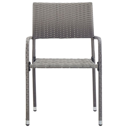 Vidaxl Juego De Comedor Para Jardín 5 Piezas Ratán Sintético Gris_4