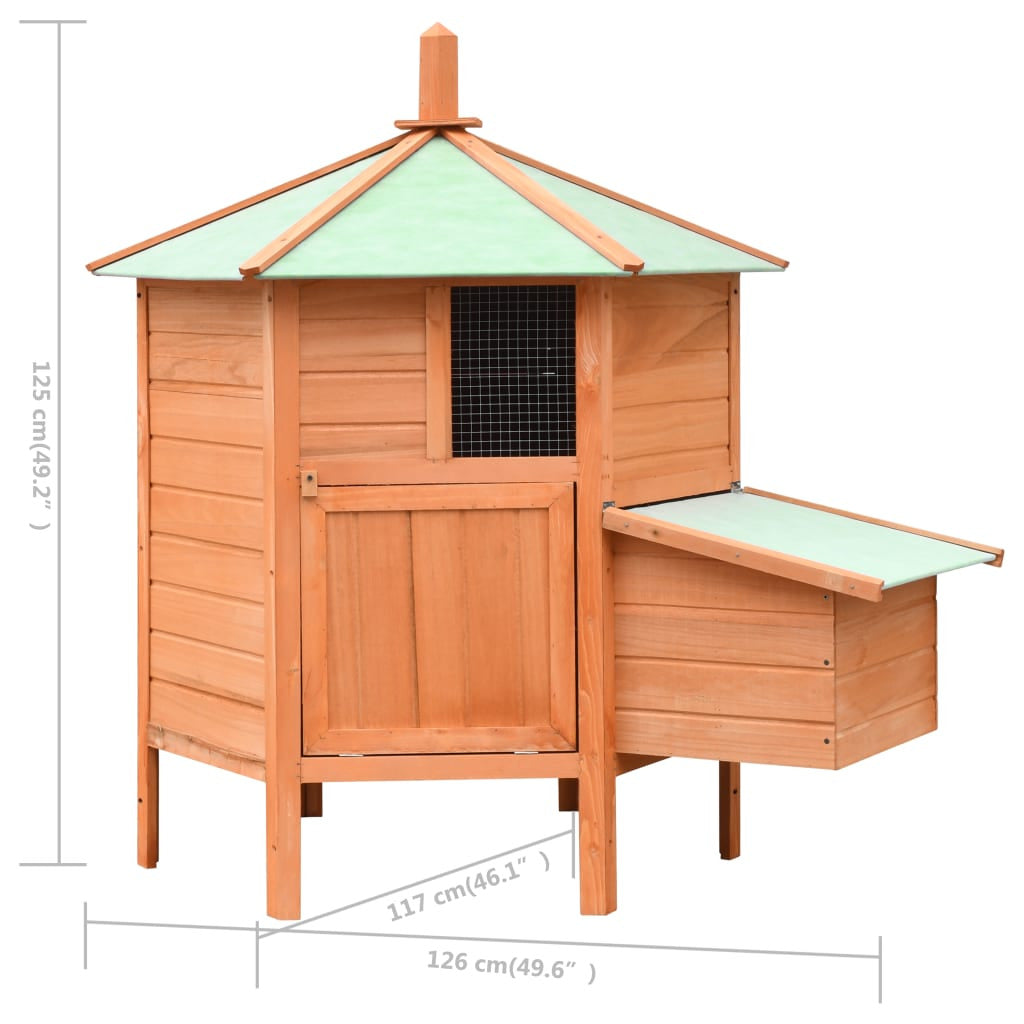 Vidaxl Gallinero Madera Maciza Pino Y Abeto 126x117x125 Cm_2