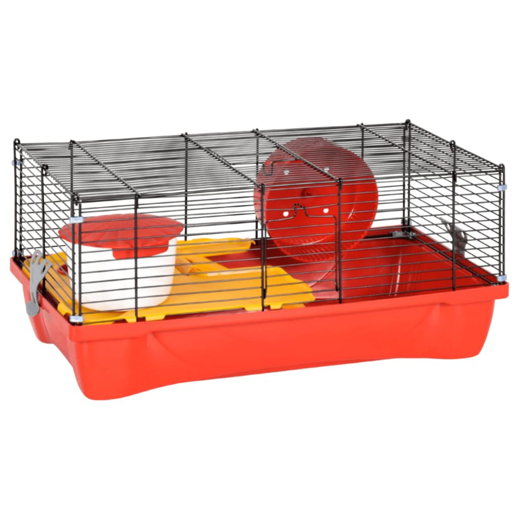 Vidaxl Jaula Para Hámster Polipropileno Y Metal Roja 58x32x36 Cm_1
