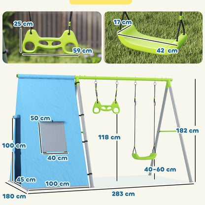 Aiyaplay Columpio Para Niños De +3 Años 3 En 1 Verde_2