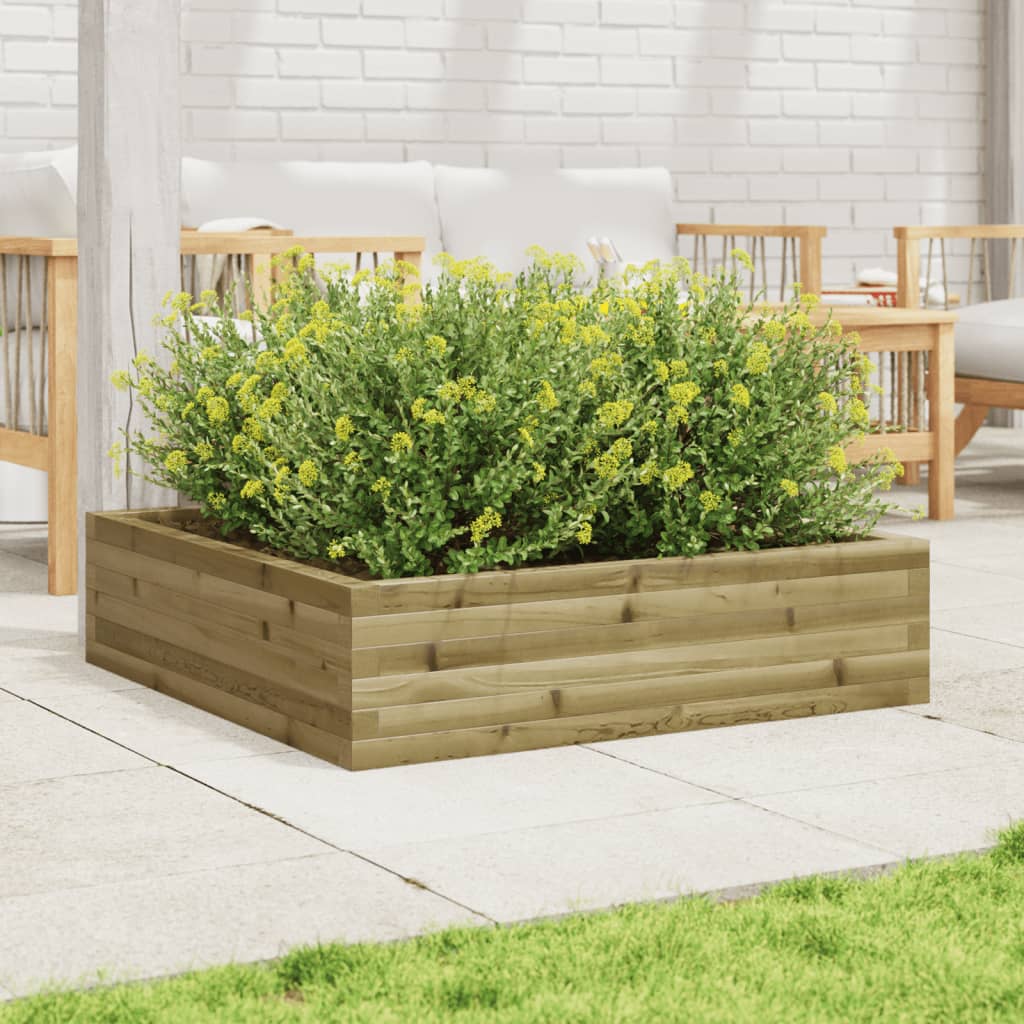 Jardinera De Madera De Pino Impregnada 90x90x23 Cm_2