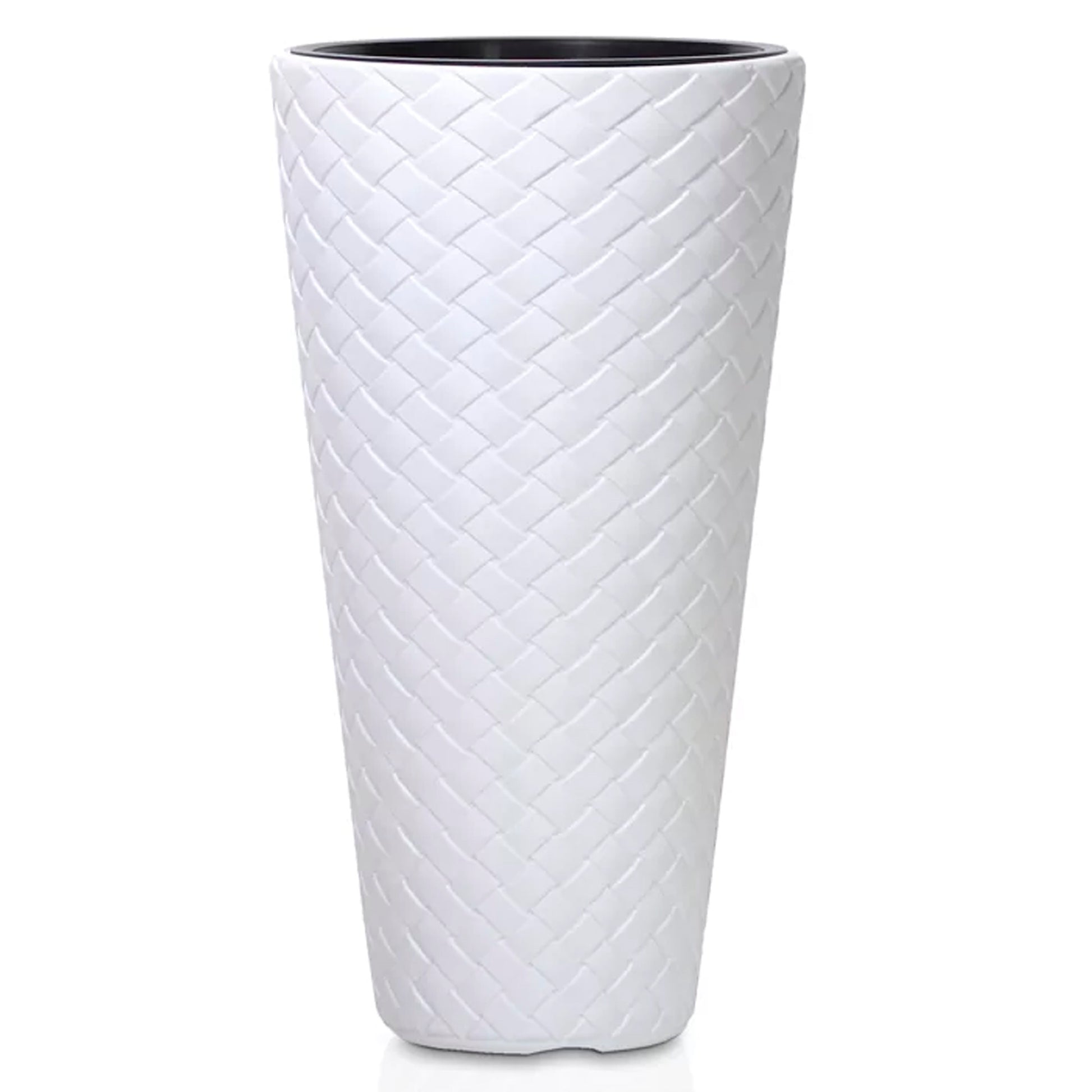 Macetero Slim Matuba 57l., Con Depósito, Dimensiones (mm) 400x400x780, Color Blanco