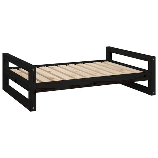 Vidaxl Cama Para Perros Madera Maciza De Pino Negro 95,5x65,5x28 Cm_0