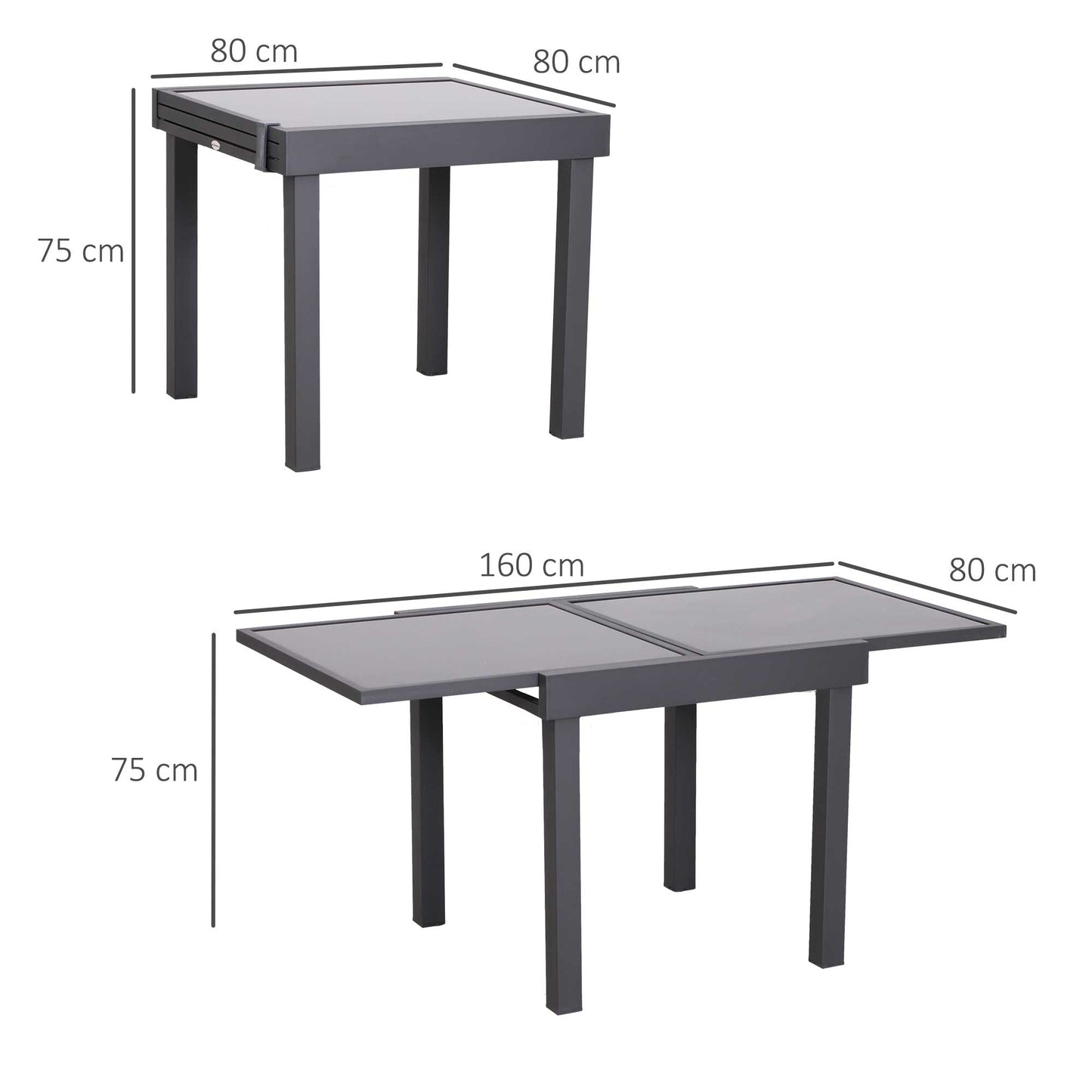 Outsunny Mesa De Jardín Mesa Extendida Mesa De Comedor Carga 50kg Para Terraza_2