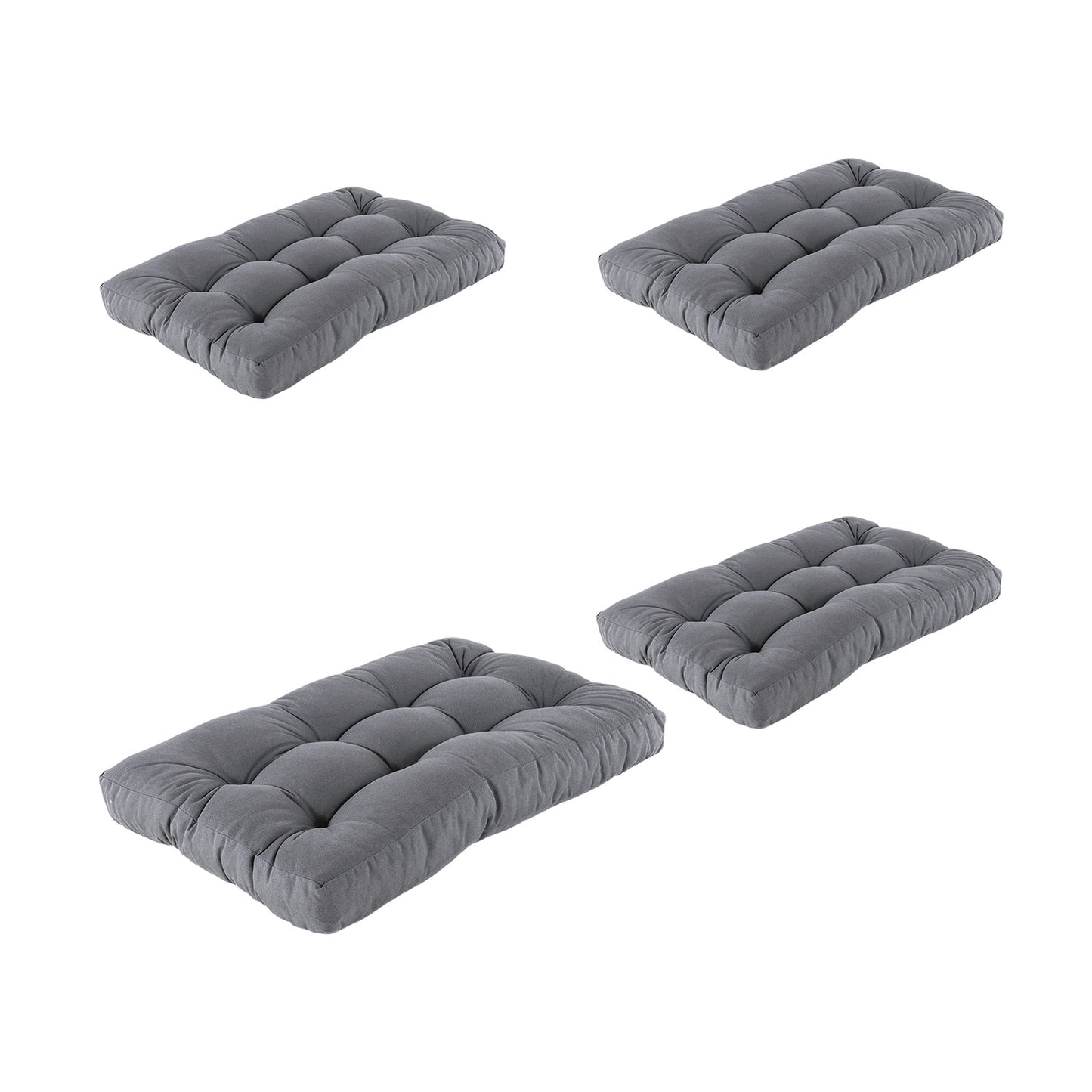 Pack 4 Cojines Asiento Para Palet, Tamaño: 80x120x16 Cm, Olefin Color Gris, Repelente Al Agua_0