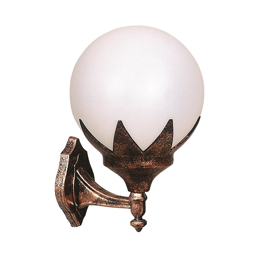 Aplique De Pared Para Exterior, Abs , Marrón, 29x25x38, Casquillo E 27 Max 60 W