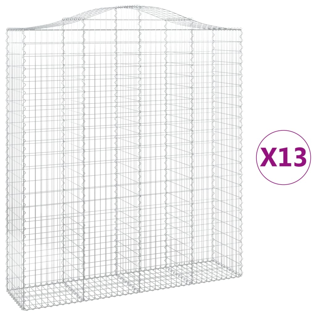 Cestas De Gaviones 13 Uds Forma De Arco Hierro 200x50x220/240cm_0