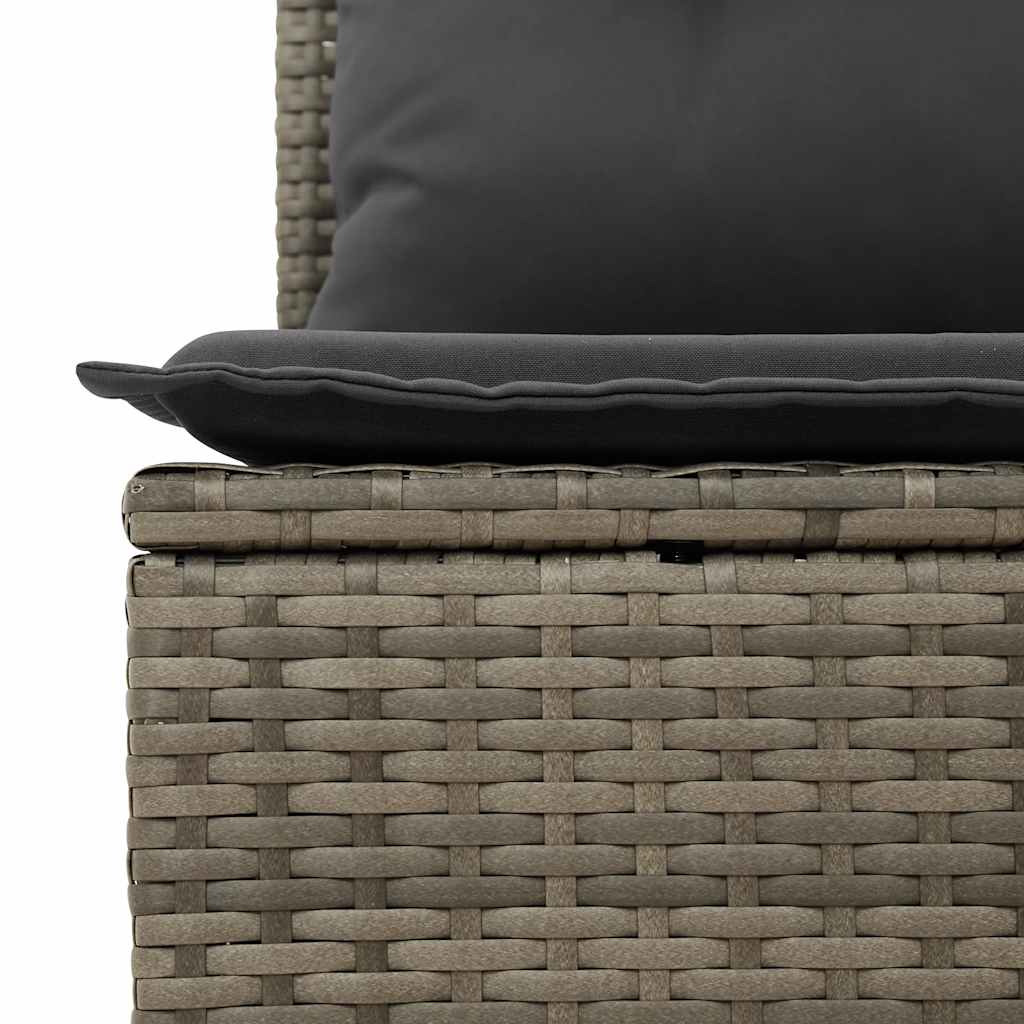Set De Sofás De Jardín 7 Pzas Con Cojines Ratán Sintético Gris / Vetonek_5