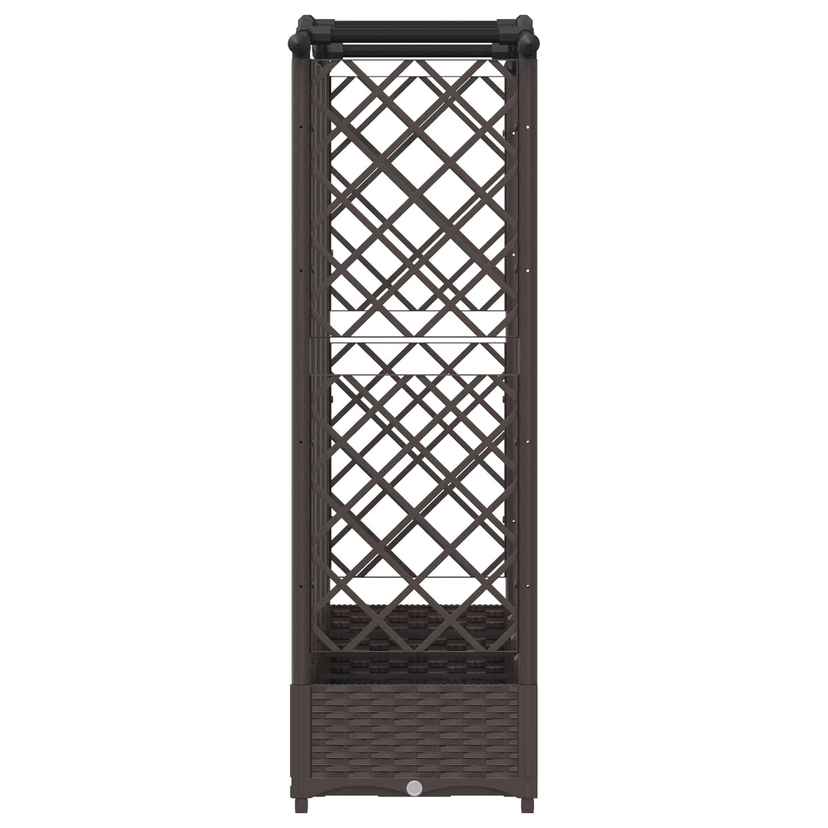 Cama Elevada Con Trellis Y Techo Marrón 203,5 X 40 X 123 Cm Pp_3