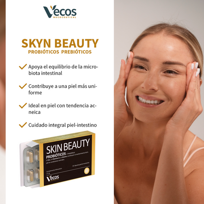 Skin Beauty Probióticos Vecos 30 Cápsulas | Para Tu Piel Y Microbiota | 9 Billones Ufc + Zinc Y Vitamina C_3