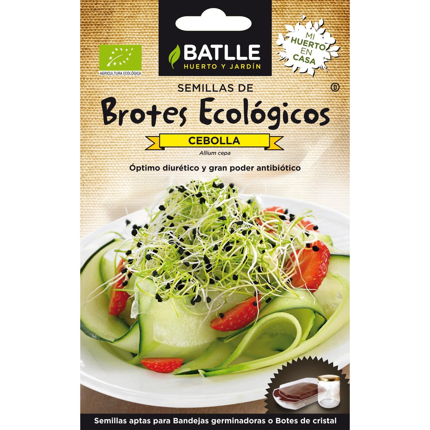 Sementes de rebentos de cebola orgânica Batlle