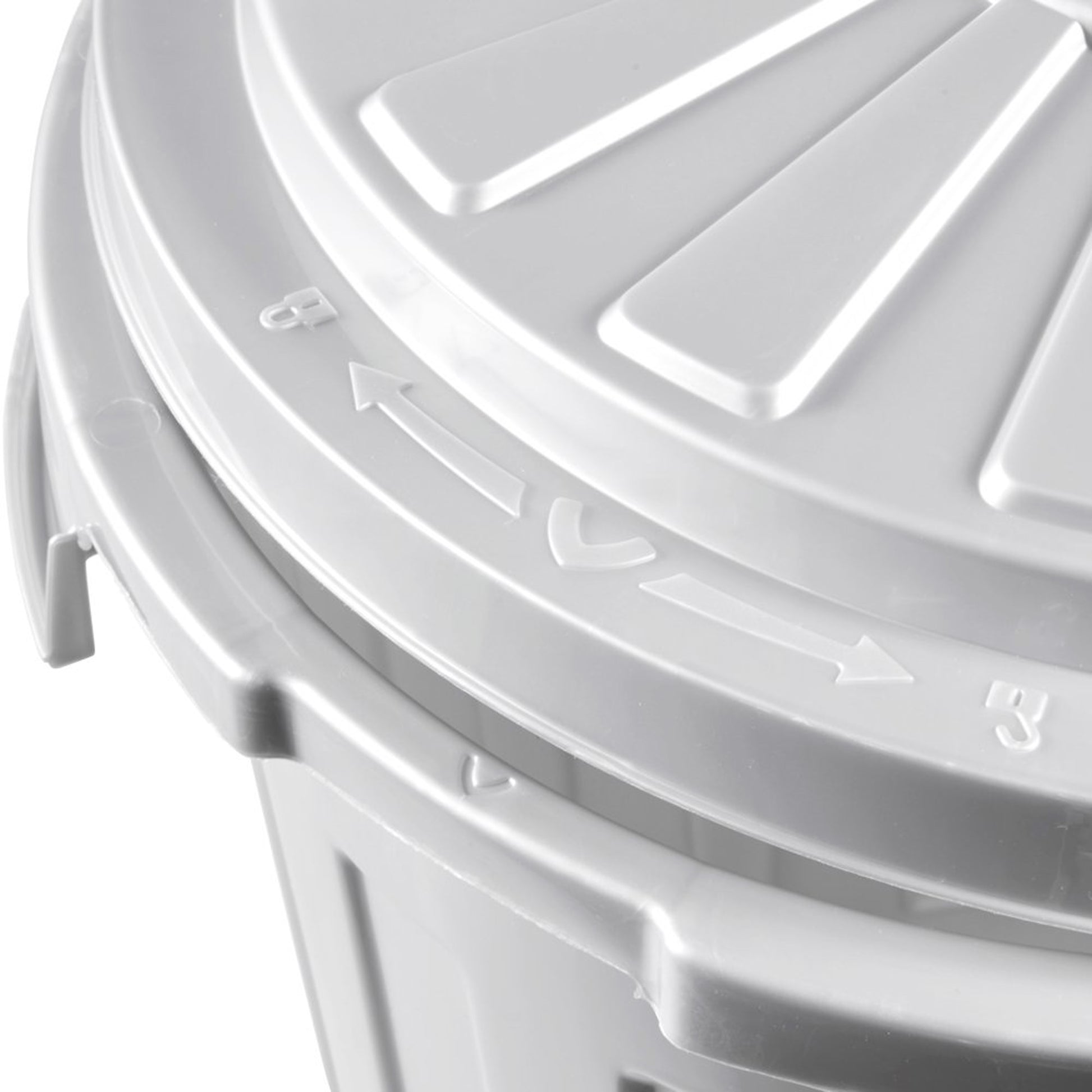Set De 3 Cubos De Basura/papelera Polivalente Mats Con Tapa Cerrable De Plastico Resistente 7/23/50 Litros En Color Plateado_4