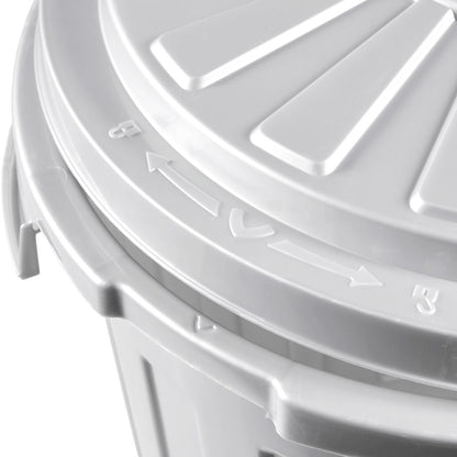 Set De 3 Cubos De Basura/papelera Polivalente Mats Con Tapa Cerrable De Plastico Resistente 7/23/50 Litros En Color Plateado_4