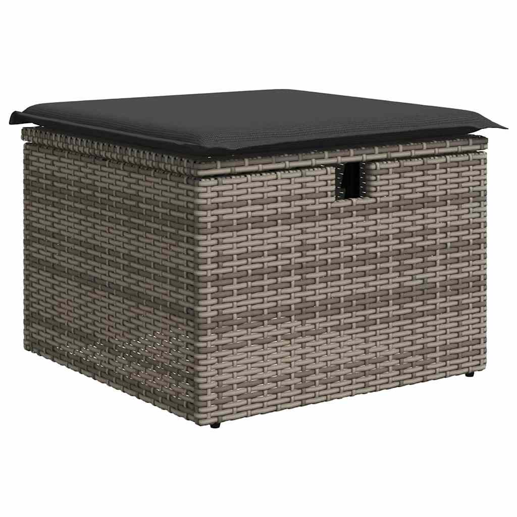 Set De Muebles De Jardín 6 Pzas Y Cojines Ratán Sintético Gris / Vetonek_3