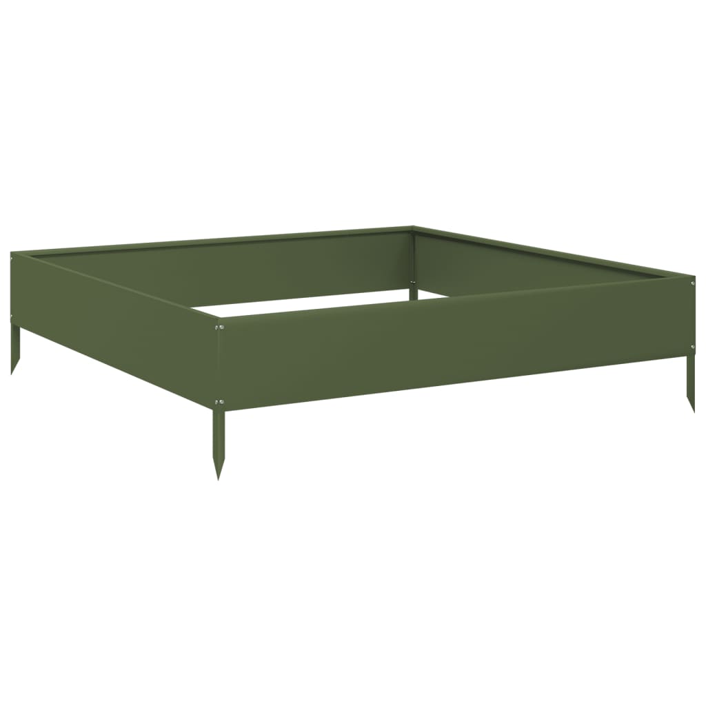 Arriate De Acero Verde Oliva 100x100x26 Cm_5