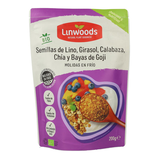 Linho biológico moído, girassol, abóbora, chia e bagas de goji - Linwoods