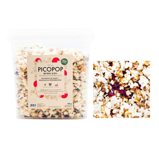 Palomitas De Maíz Para Gallinas 350 G. Suplemento Alimenticio Para Conejos, Aves De Corral Y Otros Animales - Snack 100% Natural De Maíz Y Remolacha_0