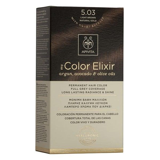 Tinta My Color Elixir N5.03 Castanho Dourado Claro Natural Apivita