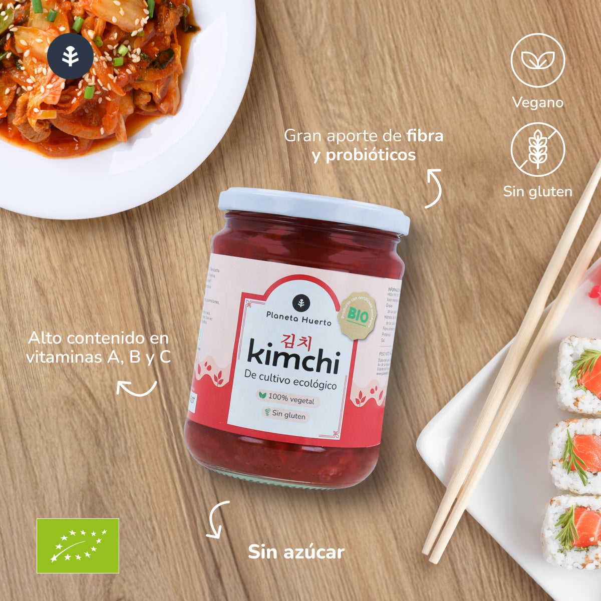 Embalagem 3x Kimchi ECO Planeta Huerto 420 g