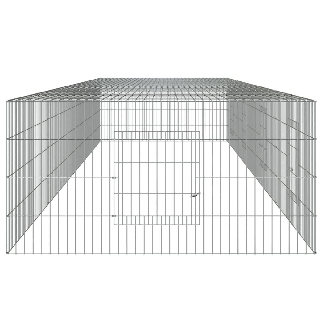 Vidaxl Jaula Para Conejos 4 Paneles Hierro Galvanizado 433x109x54 Cm_4