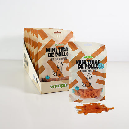 Snack Natural Para Perro Mini Tiras De Pollo 12 Paq X (100gr) Wuapu_0