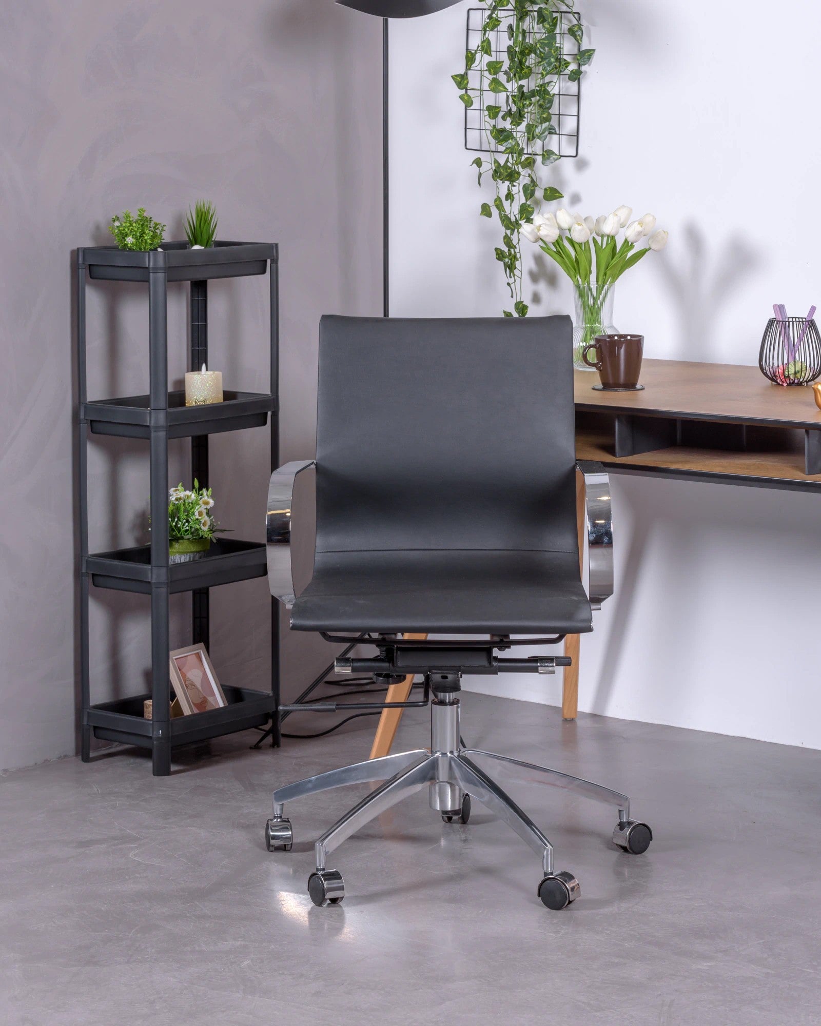 Silla De Oficina Económica De Diseño Tapizada En Polipiel - Detroit_1